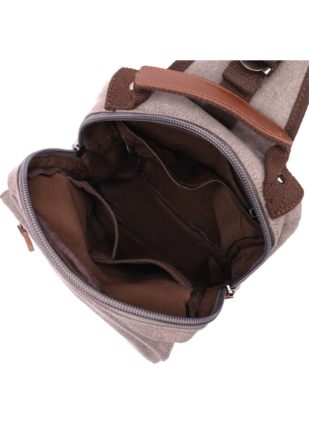 Оригінальна сумка через плече із щільного текстилю 22143 Сірий Vintage (267925275)