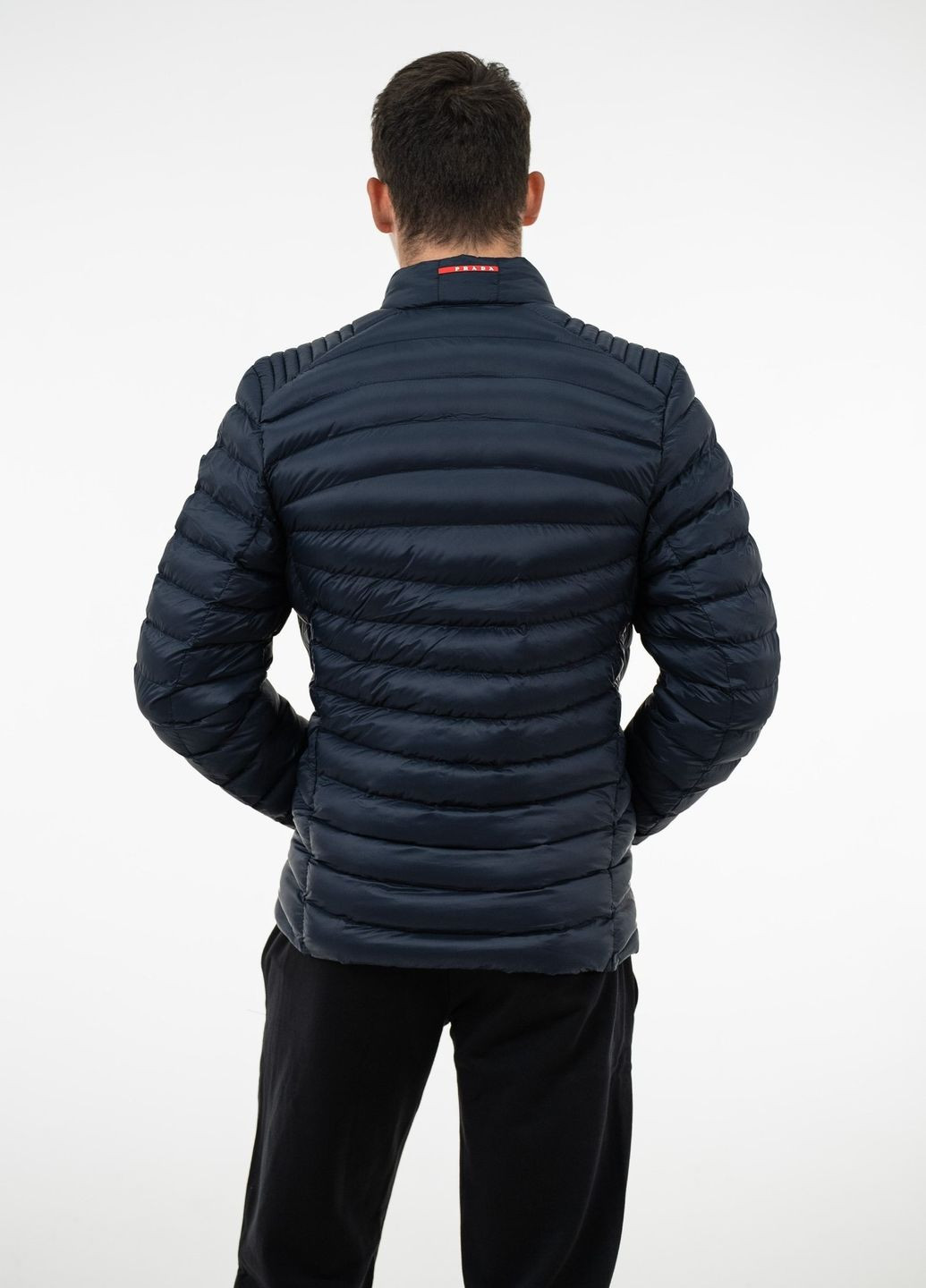 Темно-синяя демисезонная куртка мужская Prada