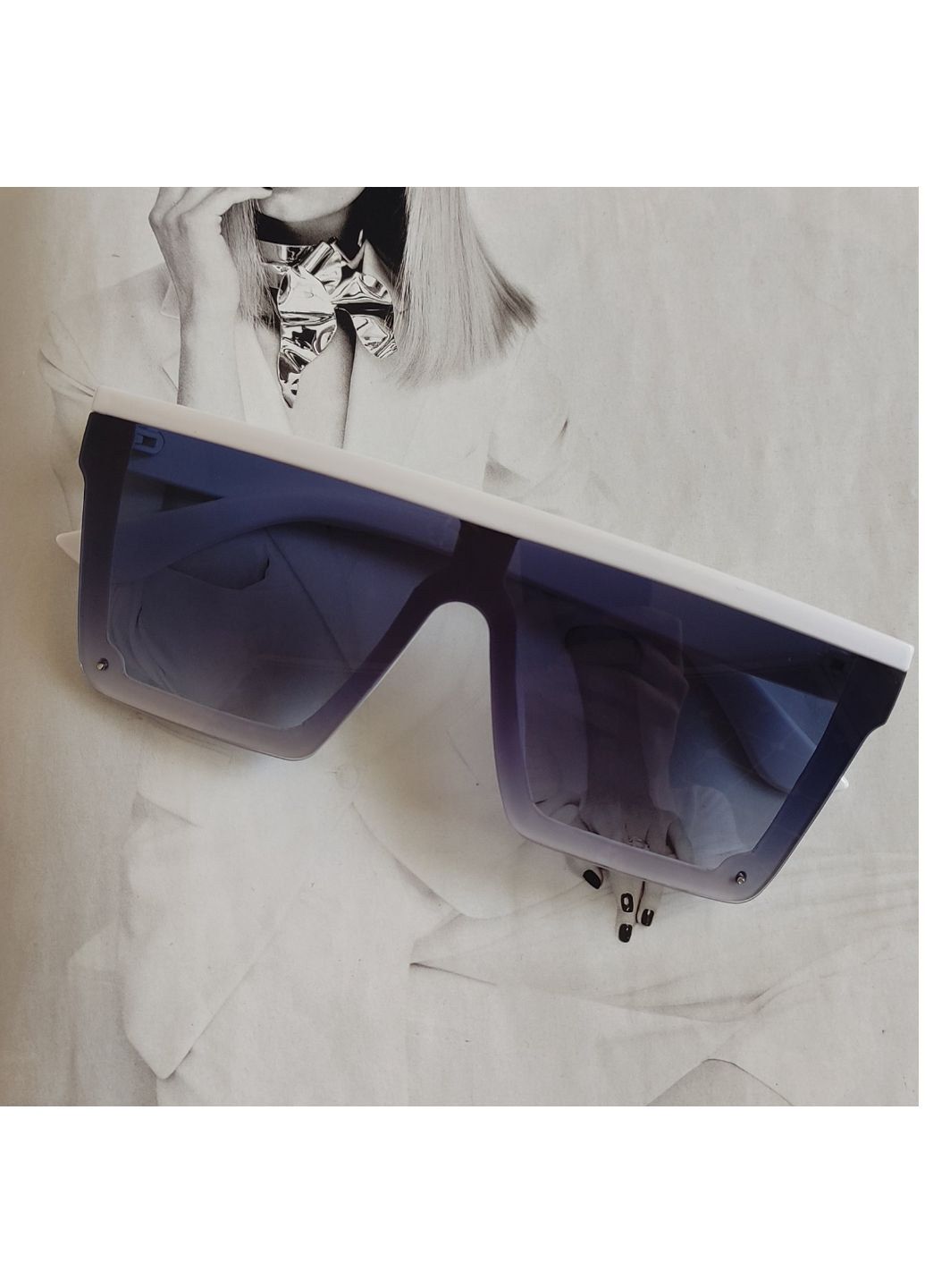 Сонцезахисні квадратні окуляри Фіолетовий з білим No Brand (258464465)