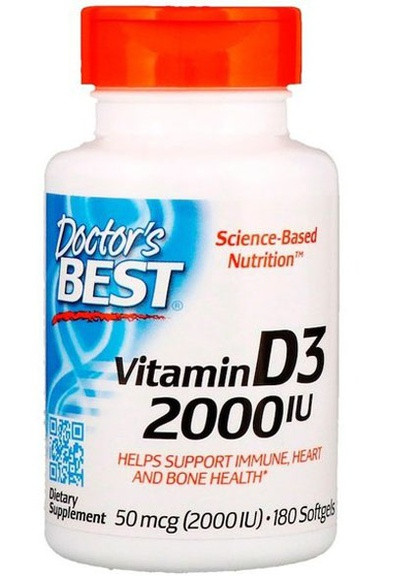Vitamin D3 2000 IU 180 Softgels DRB-00210 Doctor's Best (256720358)