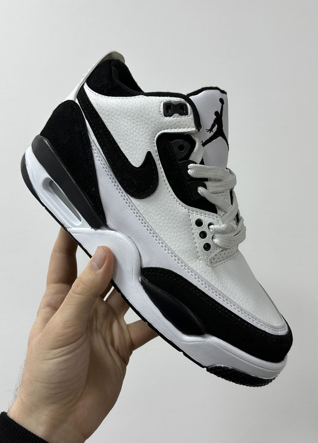 Чорно-білі Осінні кросівки чоловічі, вьетнам Nike Air Jordan White/Black