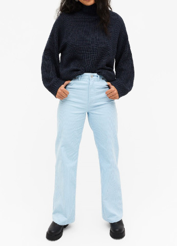 Синий демисезонный свитер вертикальной вязки H&M