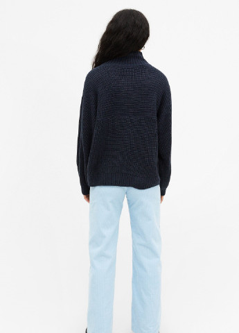 Синий демисезонный свитер вертикальной вязки H&M