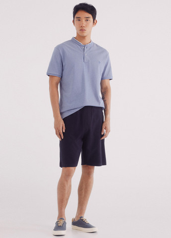 Голубой футболка-поло для мужчин Springfield однотонная