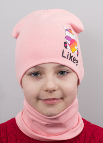 Детская шапка с хомутом КАНТА "Likee" размер 52-56 розовый (OC-855) Канта (220180371)