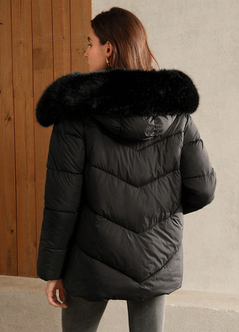 Черная зимняя куртка SHEIN