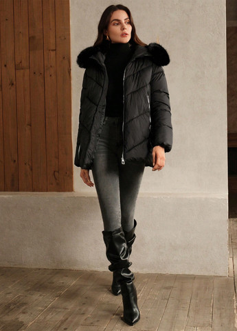 Черная зимняя куртка SHEIN