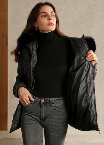 Черная зимняя куртка SHEIN