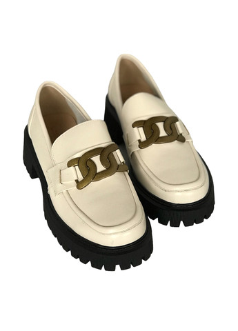 Egga Туфли лоферы молочный з натуральная кожа, италия — демисезон (258288069)