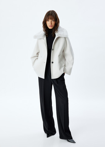 Світло-сіре Кежуал напівпальто однобортне KOTON однотонне