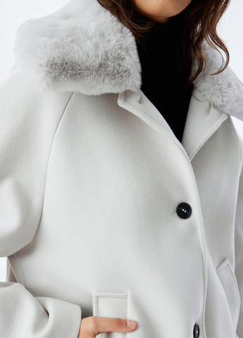 Світло-сіре Кежуал напівпальто однобортне KOTON однотонне