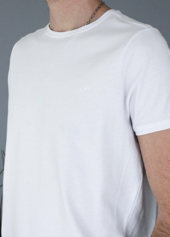 Біла футболка чоловіча біла базова з коротким рукавом Jean Piere