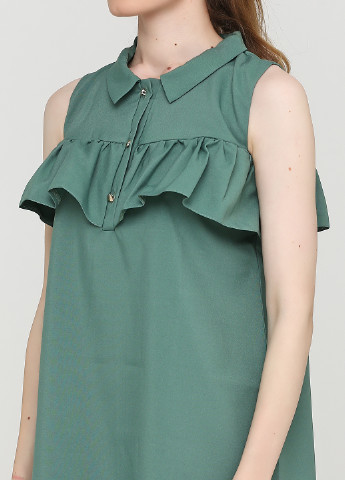 Зеленое кэжуал платье а-силуэт ANVI однотонное