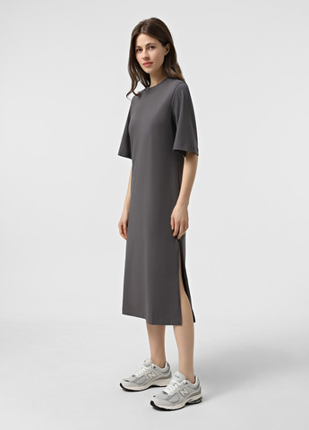Темно-сіра кежуал сукня сукня-футболка Promin однотонна
