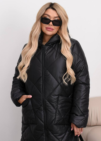 Черная демисезонная куртка куртка-пальто Fashion