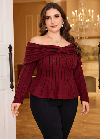 Бордовий демісезонний светр SHEIN