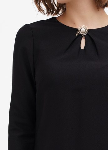 Черное кэжуал платье футляр Sassofono однотонное