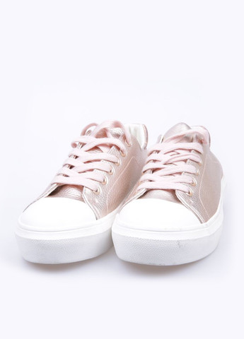 Женские розовые осенние кеды Blinli на шнурках с белой подошвой - фото