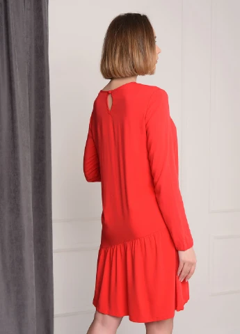 Красное кэжуал платье Let's Shop однотонное