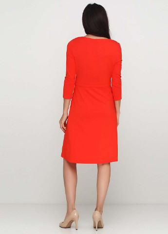 Помаранчево-червона кежуал сукня, сукня з довгим рукавом Talbots однотонна