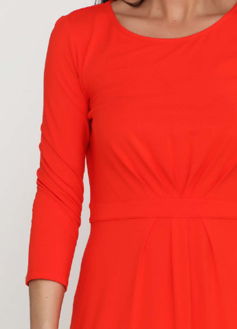 Оранжево-красное кэжуал платье с длинным рукавом Talbots однотонное