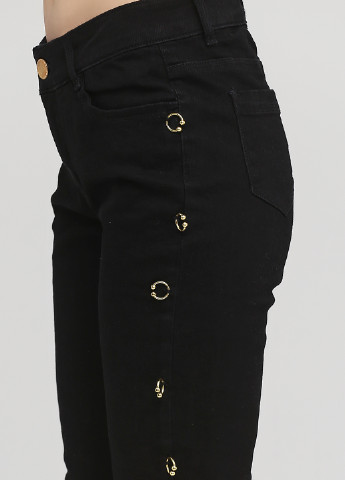 Джинси Heine вкорочені, завужені однотонні чорні джинсові бавовна