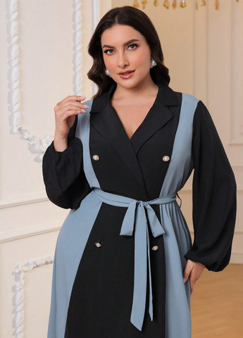 Комбинированное кэжуал платье платье-жакет SHEIN колор блок