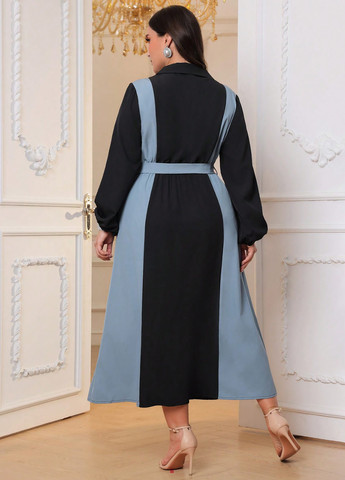 Комбинированное кэжуал платье платье-жакет SHEIN колор блок