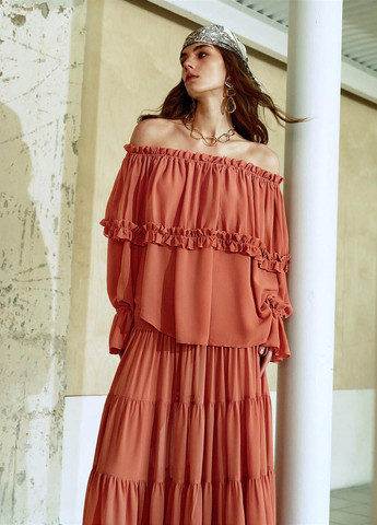 Терракотовая блуза SHEIN