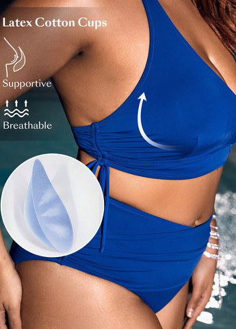 Синій літній купальник (бюстгалтер, трусики) роздільний SHEIN