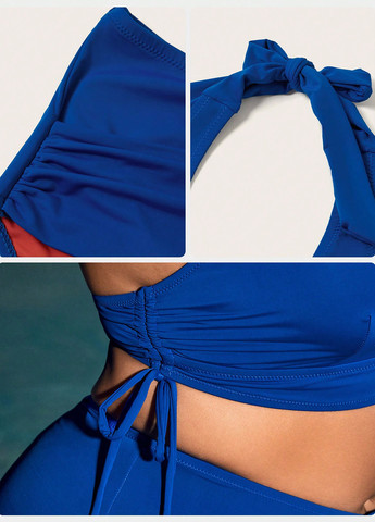 Синій літній купальник (бюстгалтер, трусики) роздільний SHEIN