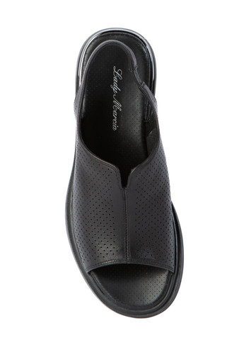 Черные босоножки LEDY MARCIA без застежки с перфорацией