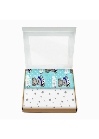 Набір пелюшок бязь BOY BEAR BLUE STARFALL GREY (2 шт) Cosas (250498734)