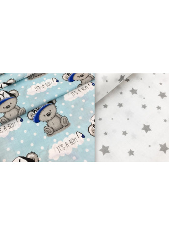 Набір пелюшок бязь BOY BEAR BLUE STARFALL GREY (2 шт) Cosas (250498734)