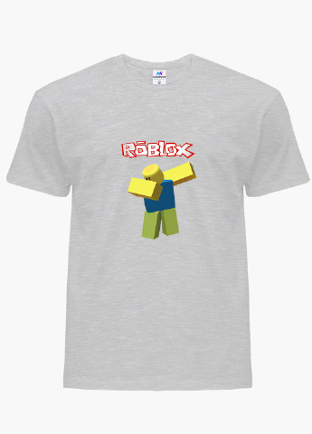 Світло-сіра демісезонна футболка дитяча роблокс (roblox) (9224-1707) MobiPrint