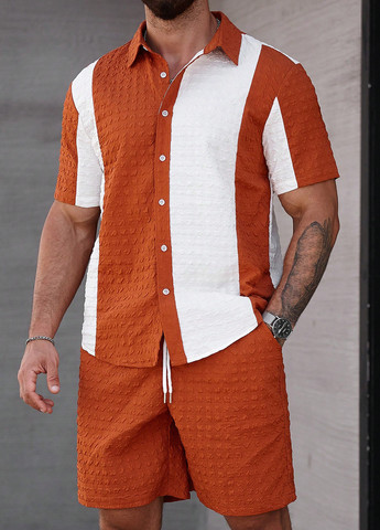 Комбінований літній костюм (сорочка, шорти) з шортами, з сорочкою SHEIN