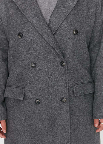 Темно-сіре демісезонне Пальто двобортне Trendyol