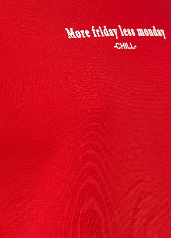 KOTON свитшот надпись красный кэжуал хлопок, полиэстер