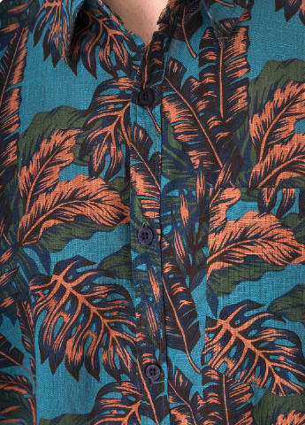 Синяя рубашка с цветами E-Bound