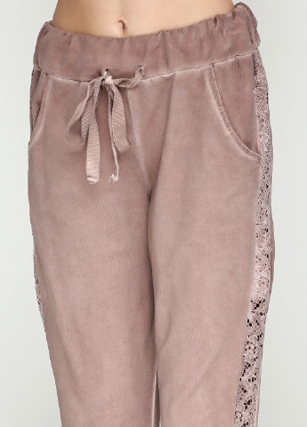 Костюм (свитшот, брюки) Miho's брючный однотонный розовый кэжуал