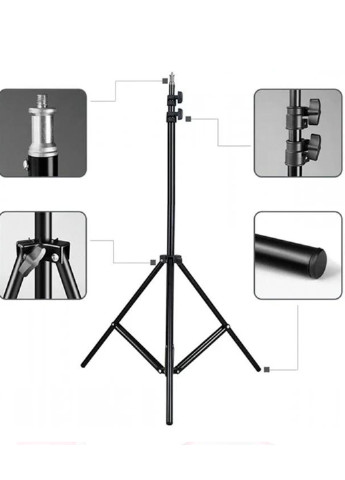 Телескопический штатив тренога для кольцевой лед лампы 2,1 м Selfie Ring Черный XO чёрный