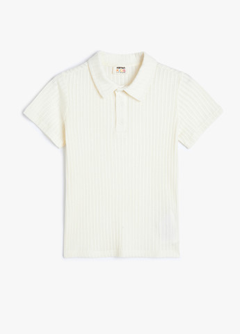 Молочная детская футболка-поло для мальчика KOTON однотонная