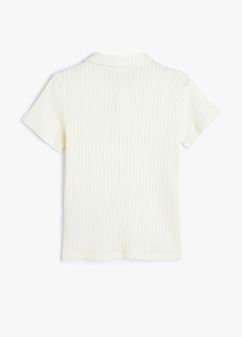 Молочная детская футболка-поло для мальчика KOTON однотонная