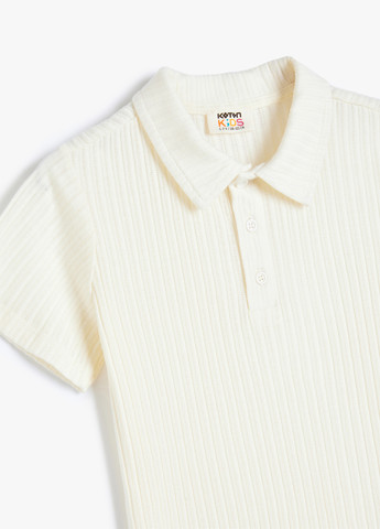 Молочная детская футболка-поло для мальчика KOTON однотонная