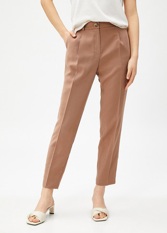 Светло-коричневые классические демисезонные классические брюки KOTON