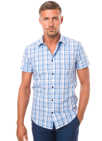 Голубой кэжуал рубашка Arber с коротким рукавом