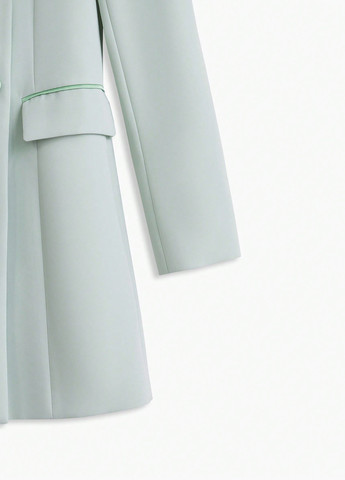 Мятное кэжуал платье платье-жакет SHEIN однотонное