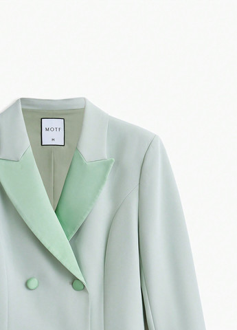 Мятное кэжуал платье платье-жакет SHEIN однотонное