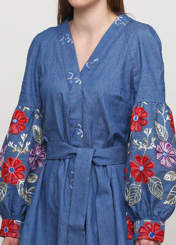 Синее кэжуал комбинезон рубашка Zephyros с цветочным принтом