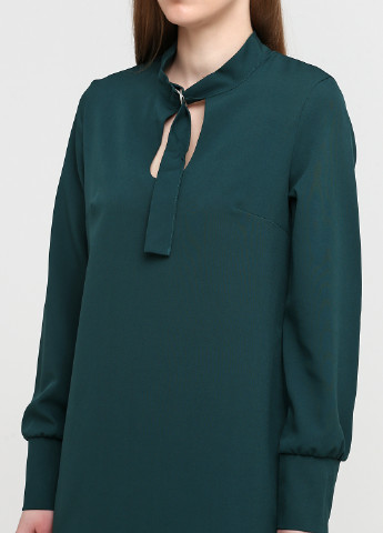 Темно-зеленое кэжуал платье No Brand однотонное